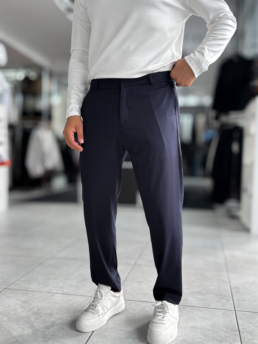 Navy Regular Fit Basic Trousers WE-5126