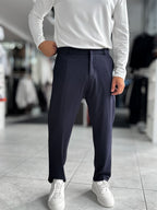 Navy Regular Fit Basic Trousers WE-5126