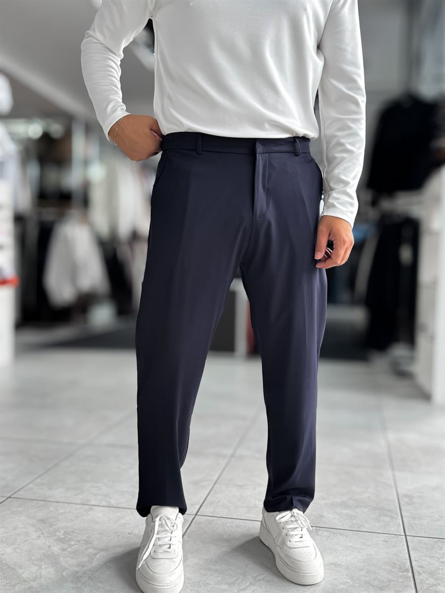 Navy Regular Fit Basic Trousers WE-5126