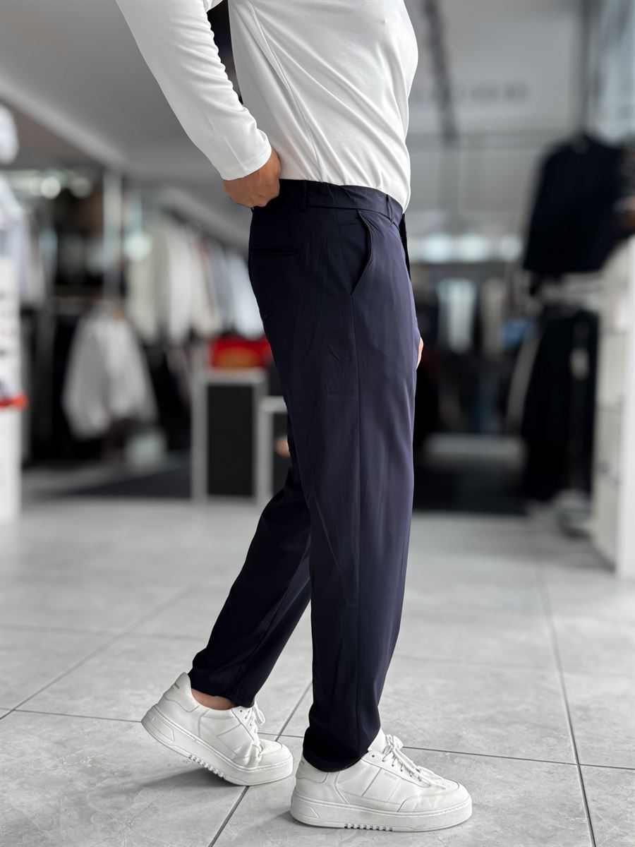 Navy Regular Fit Basic Trousers WE-5126