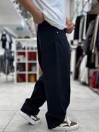 Black Skater Fit Washed Jeans WE-