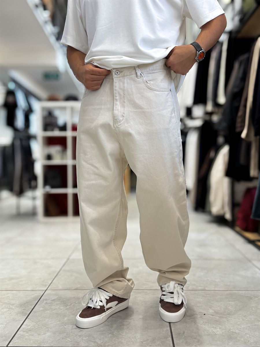 Beige Skater Fit Basic Jeans WE-3344/3432