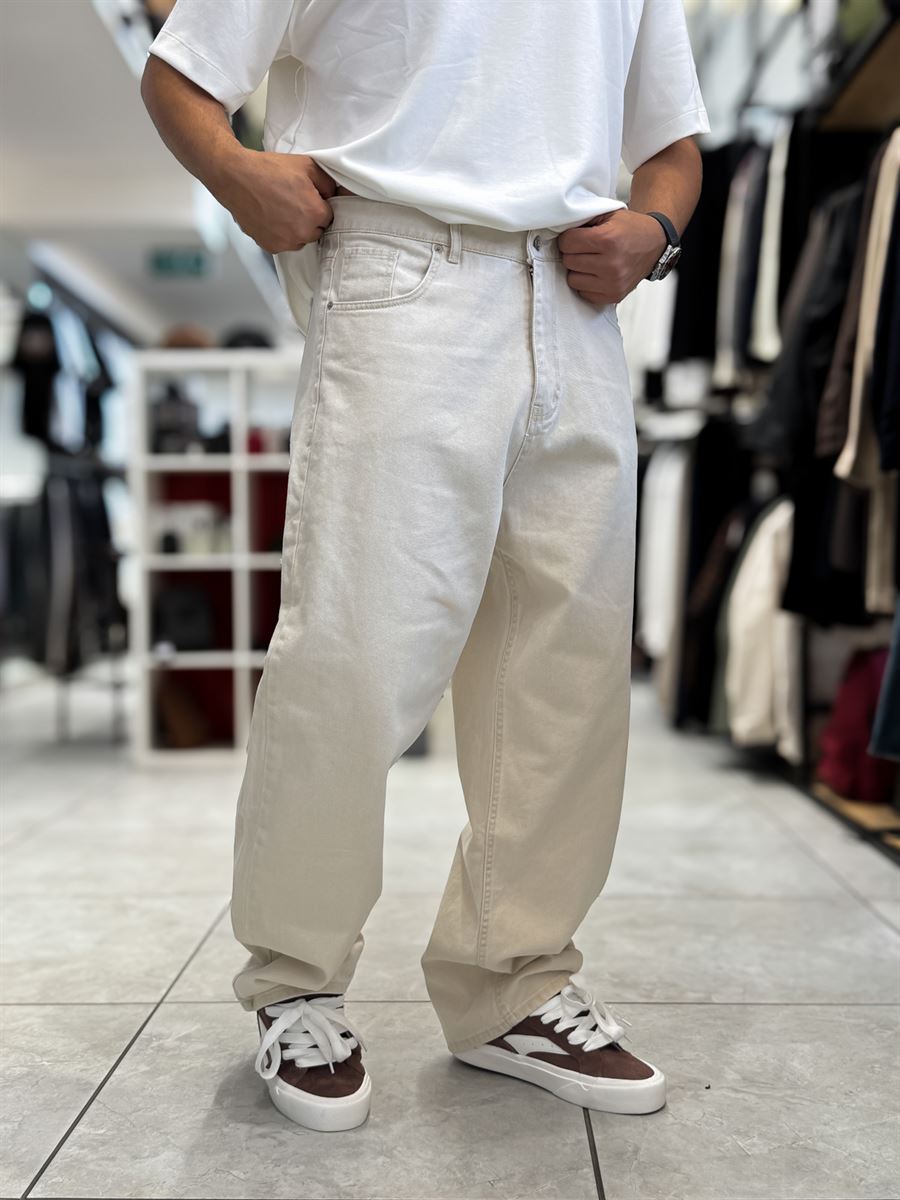 Beige Skater Fit Basic Jeans WE-3344/3432