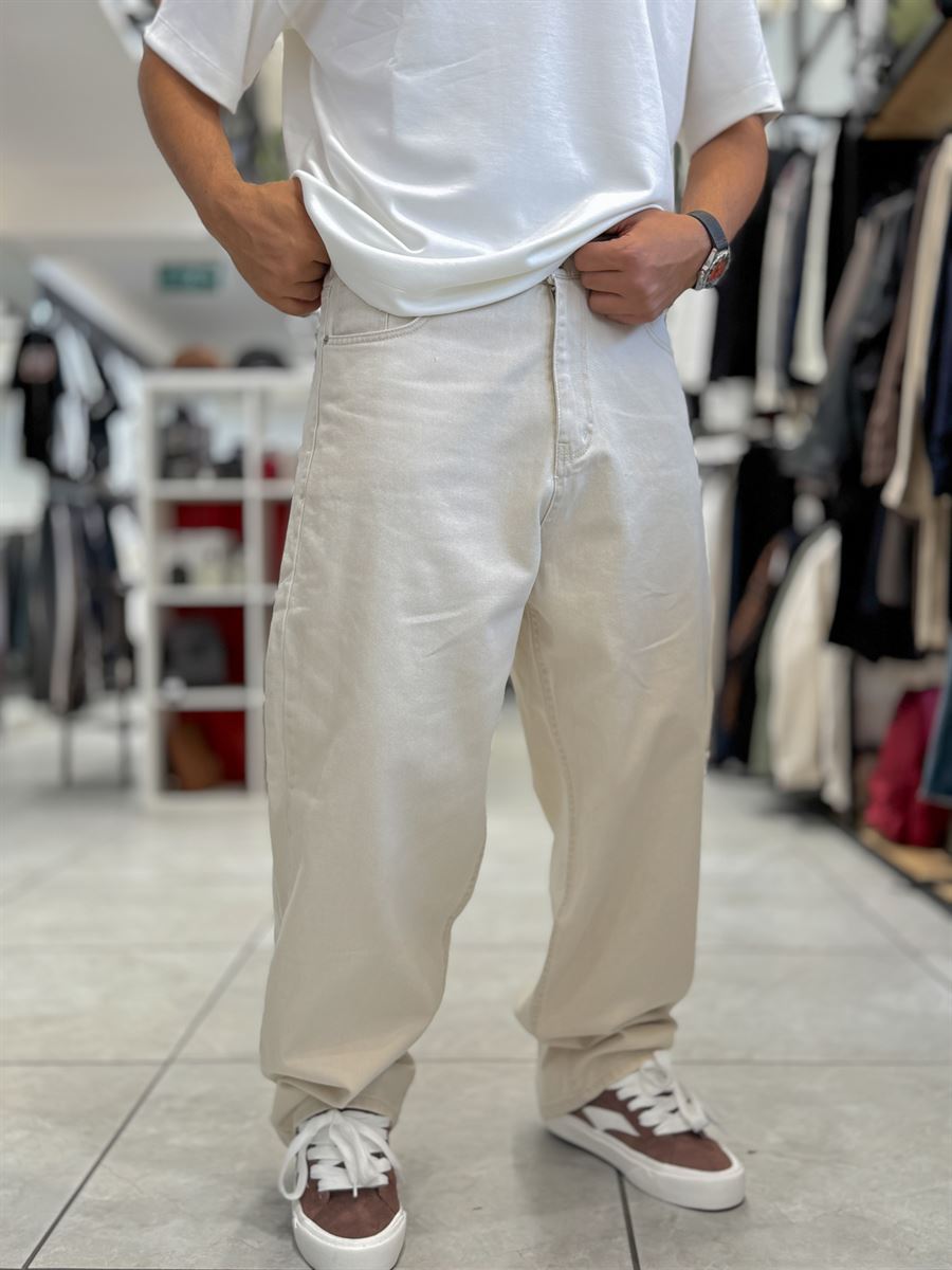 Beige Skater Fit Basic Jeans WE-3344/3432