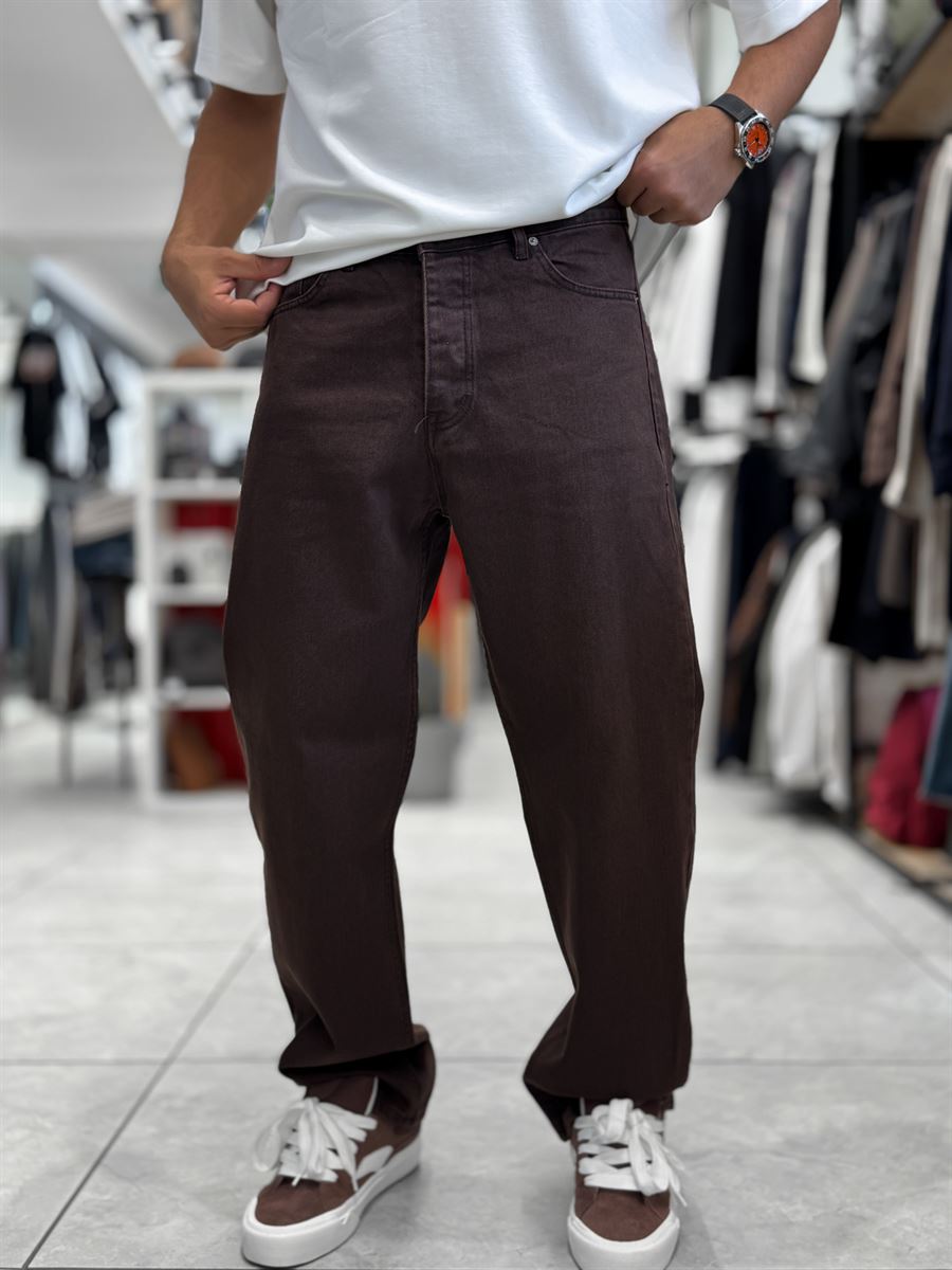Brown Basic Baggy Jeans WE-3258/3402