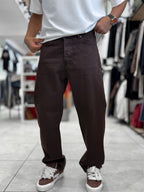 Brown Basic Baggy Jeans WE-3258/3402