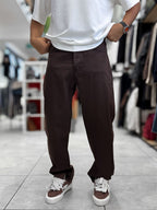 Brown Basic Baggy Jeans WE-3258/3402