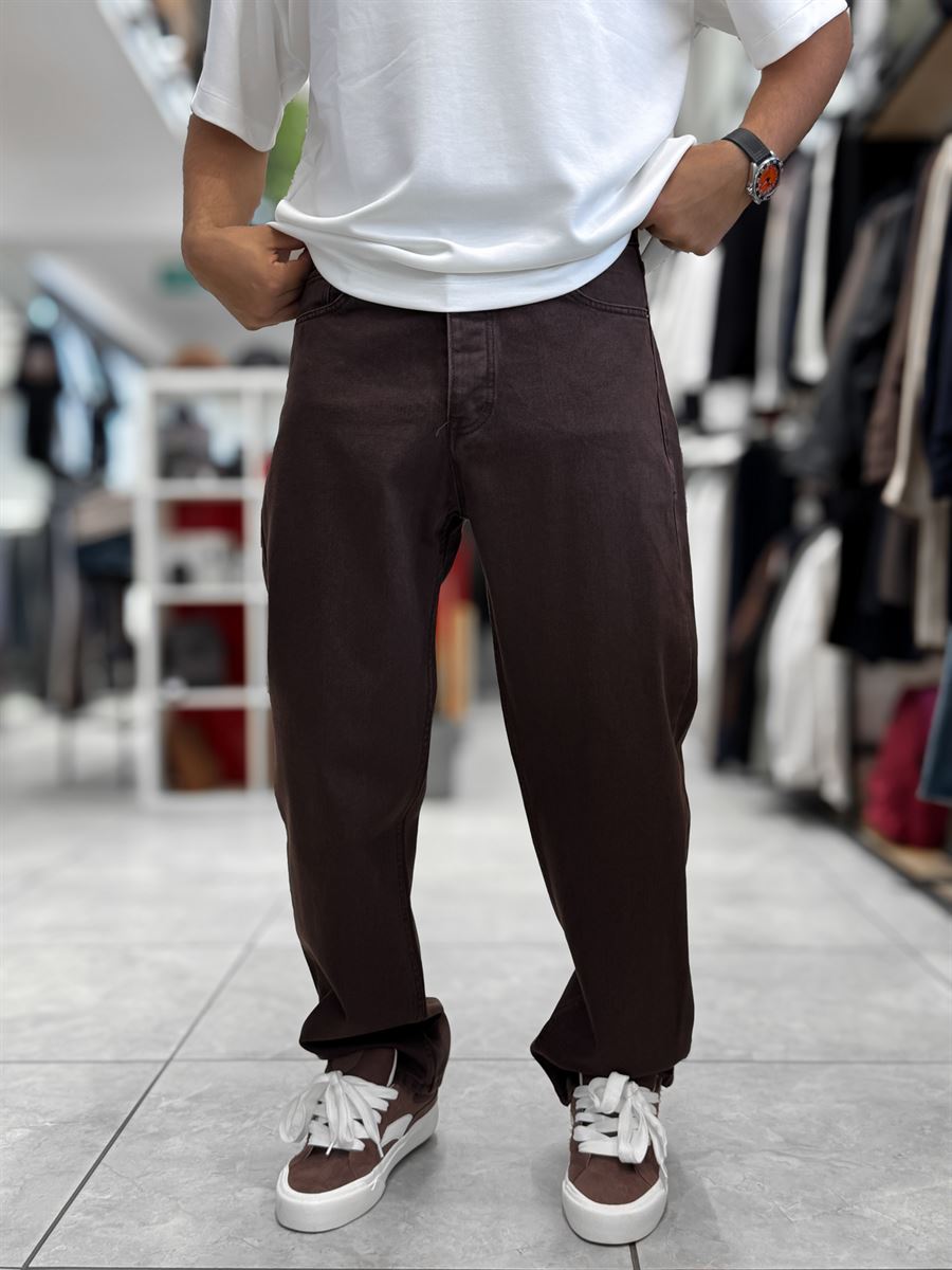 Brown Basic Baggy Jeans WE-3258/3402