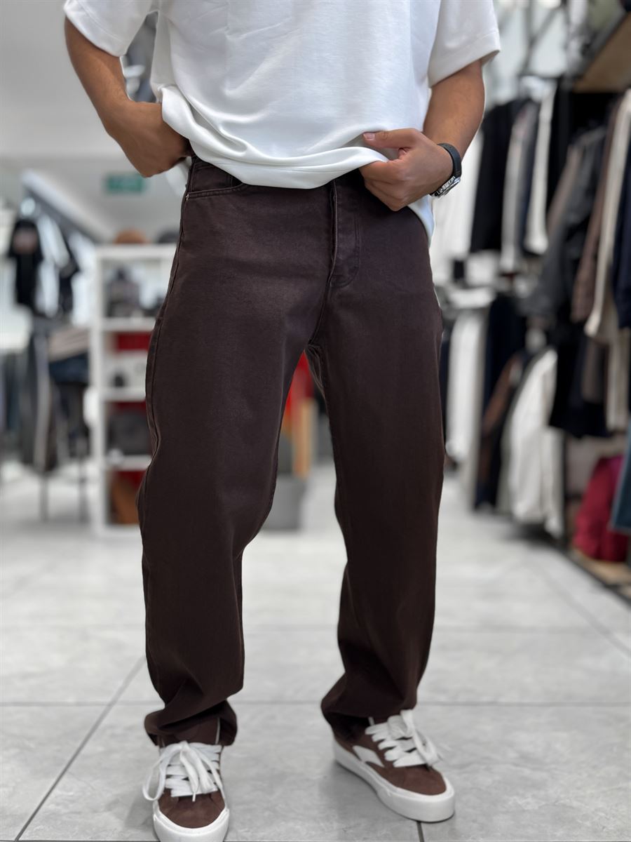 Brown Basic Baggy Jeans WE-3258/3402