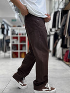Brown Basic Baggy Jeans WE-3258/3402