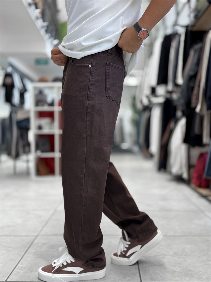 Brown Basic Baggy Jeans WE-3258/3402
