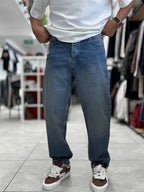 Blue Pocket Ripped Baggy Jeans WE-3298