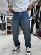 Blue Pocket Ripped Baggy Jeans WE-3298