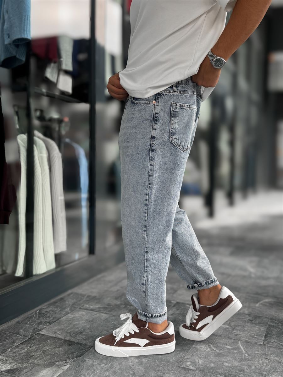 Light Blue Effect Boyfriend Jeans WE-2908/2886