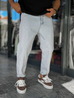 Ice Blue Washed Boyfriend Jeans WE-2339/2672/2231