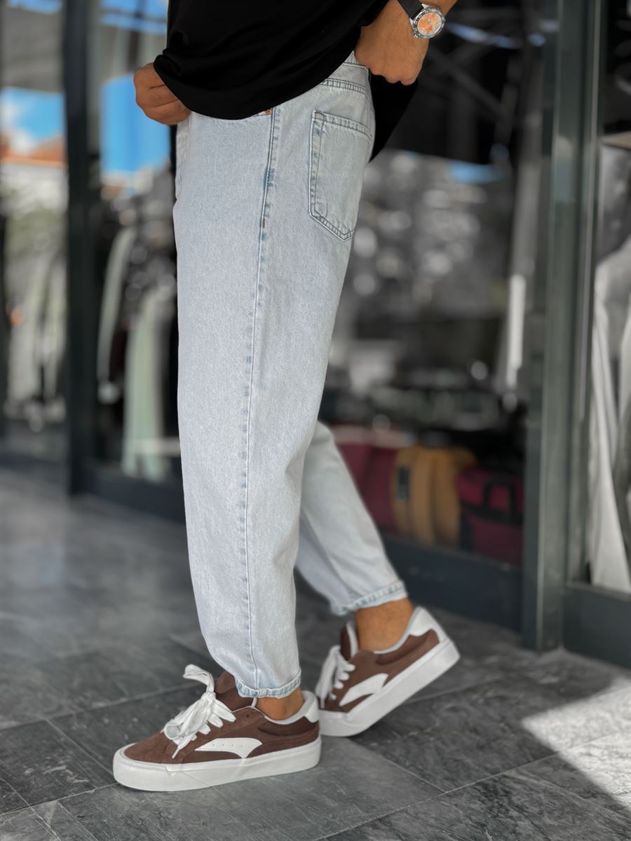 Ice Blue Washed Boyfriend Jeans WE-2339/2672/2231