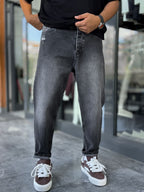 Charcoal Pocket Ripped Boyfriend Jeans WE-2909