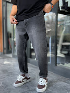 Charcoal Pocket Ripped Boyfriend Jeans WE-2909