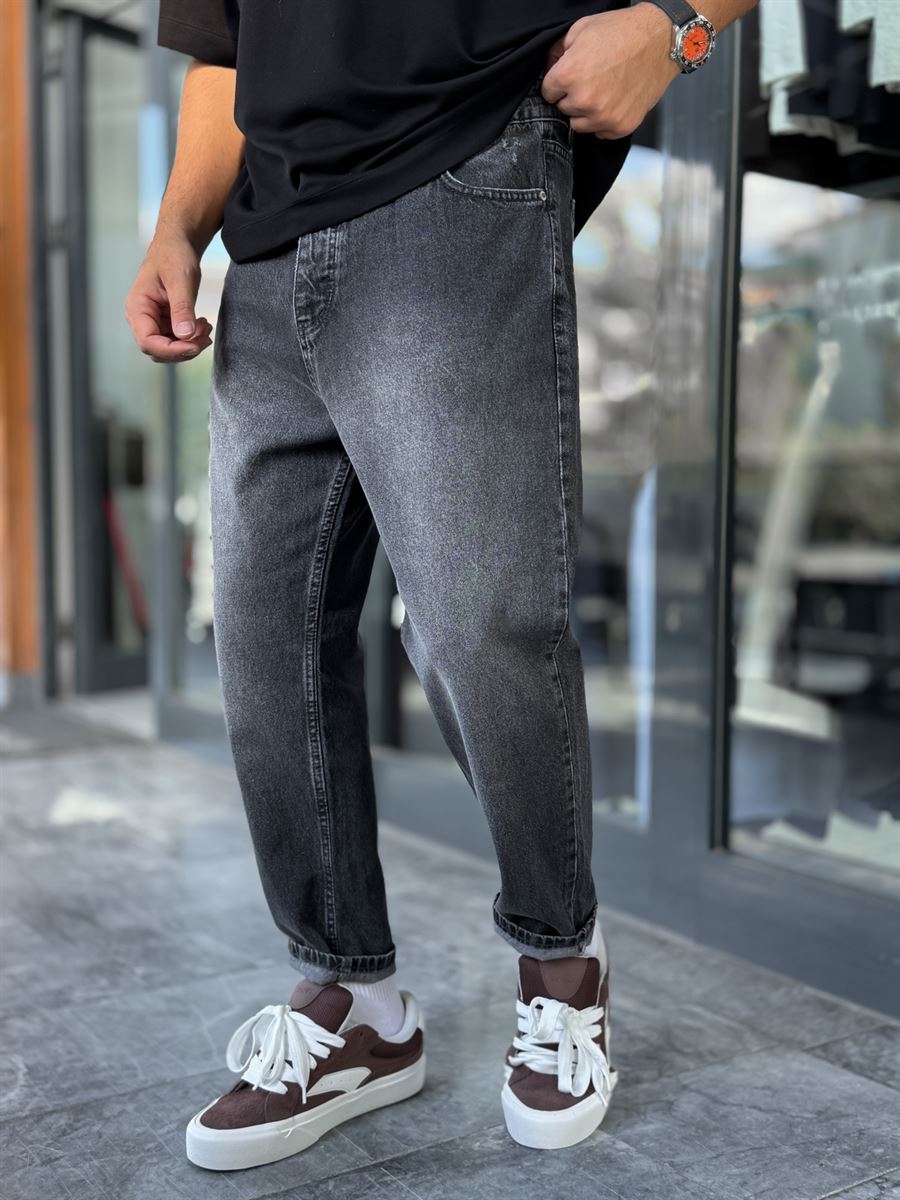Charcoal Pocket Ripped Boyfriend Jeans WE-2909