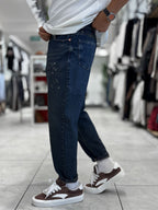 Navy Dyed Boyfriend Jeans WE-3250