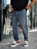 Dark Blue Ripped Boyfriend Jeans WE-3340
