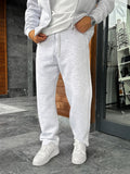 Light Gray Panda Fabric Straight-Leg Sweatpants MRK-2875