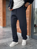 Navy Panda Fabric Straight-Leg Sweatpants MRK-2875
