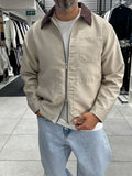 Beige Velvet Collar Jacket WE-2360