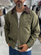Khaki Velvet Collar Jacket WE-2360