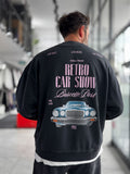 Black Retro Washed Oversized Sweatshirt TW-7090