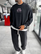 Black Retro Washed Oversized Sweatshirt TW-7090