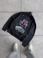 Black Retro Washed Oversized Sweatshirt TW-7090