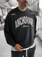 Black Alaska Washed Oversized Sweatshirt TW-7091