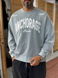 Gray Alaska Washed Oversized Sweatshirt TW-7091