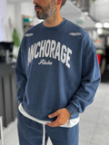 Navy Alaska Washed Oversized Sweatshirt TW-7091