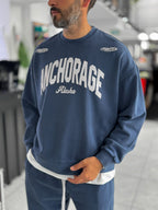 Navy Alaska Washed Oversized Sweatshirt TW-7091