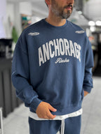 Navy Alaska Washed Oversized Sweatshirt TW-7091