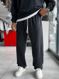 Black Washed Straight-Leg Sweatpants TW-7089