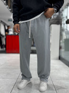 Gray Washed Straight-Leg Sweatpants TW-7089
