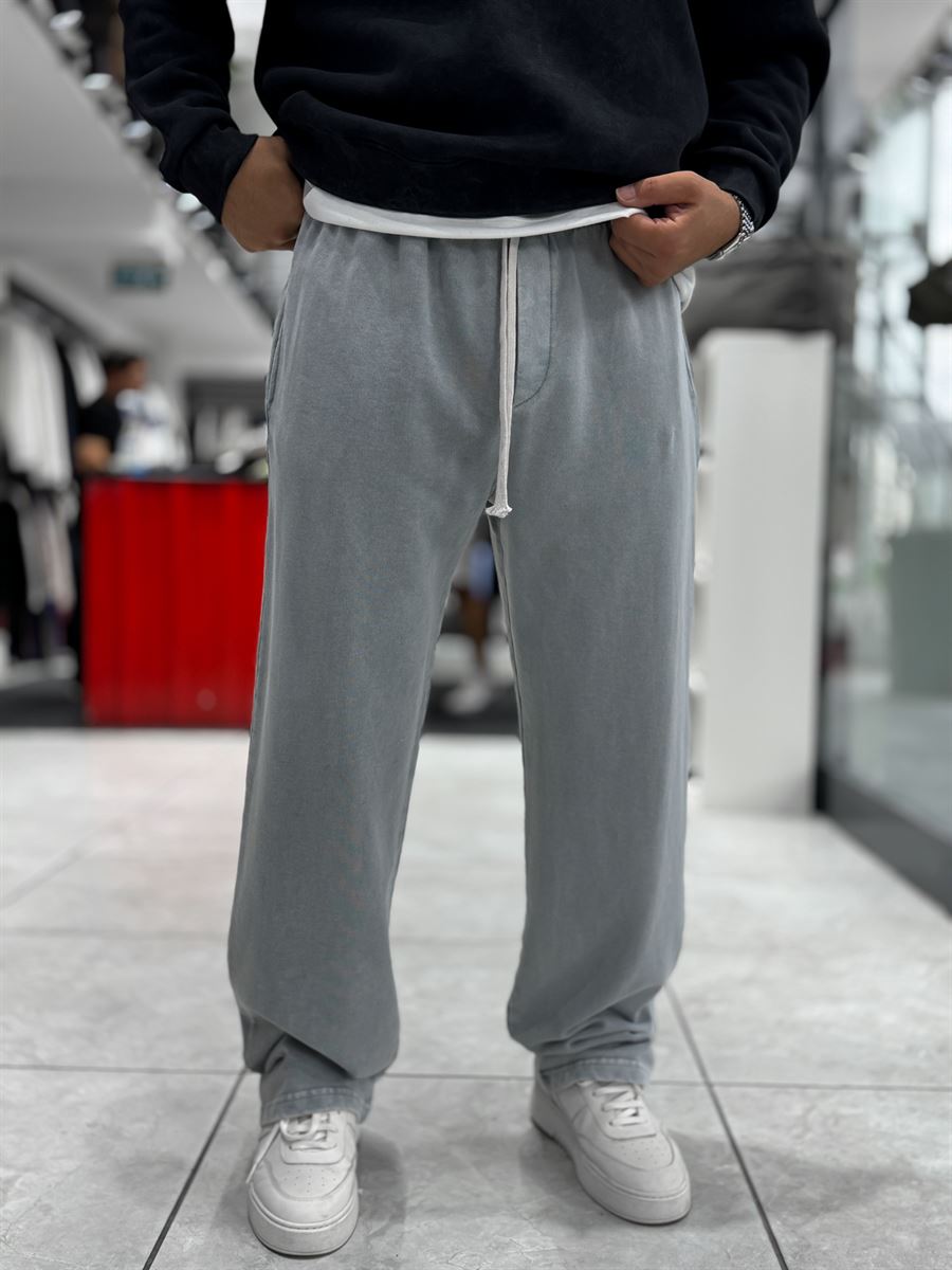 Gray Washed Straight-Leg Sweatpants TW-7089