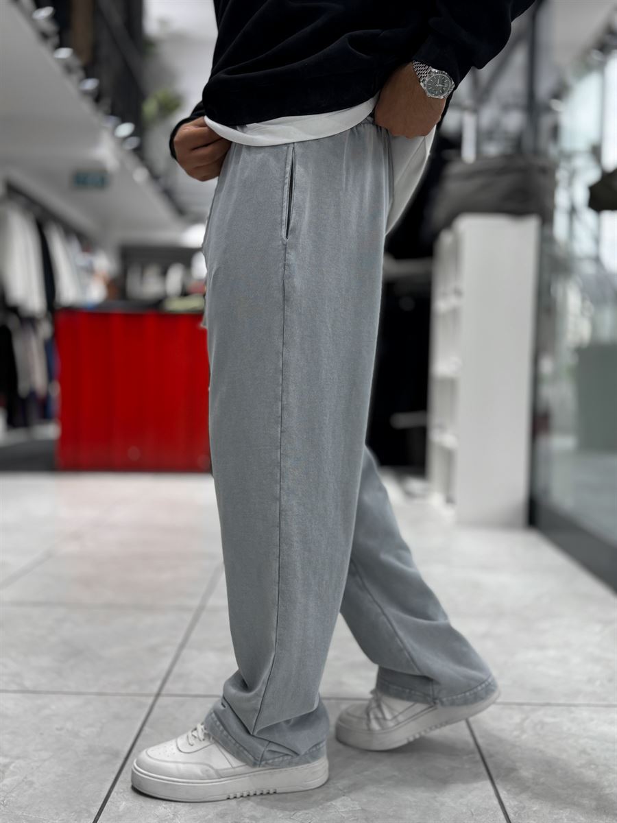 Gray Washed Straight-Leg Sweatpants TW-7089
