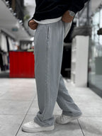 Gray Washed Straight-Leg Sweatpants TW-7089