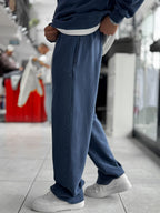 Navy Washed Straight-Leg Sweatpants TW-7089