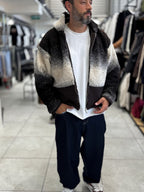 Brown Hooded Gradient Plush Jacket TW-7010