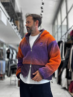 Orange Hooded Gradient Plush Jacket TW-7010