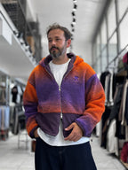 Orange Hooded Gradient Plush Jacket TW-7010