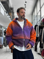 Orange Hooded Gradient Plush Jacket TW-7010