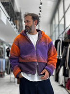 Orange Hooded Gradient Plush Jacket TW-7010