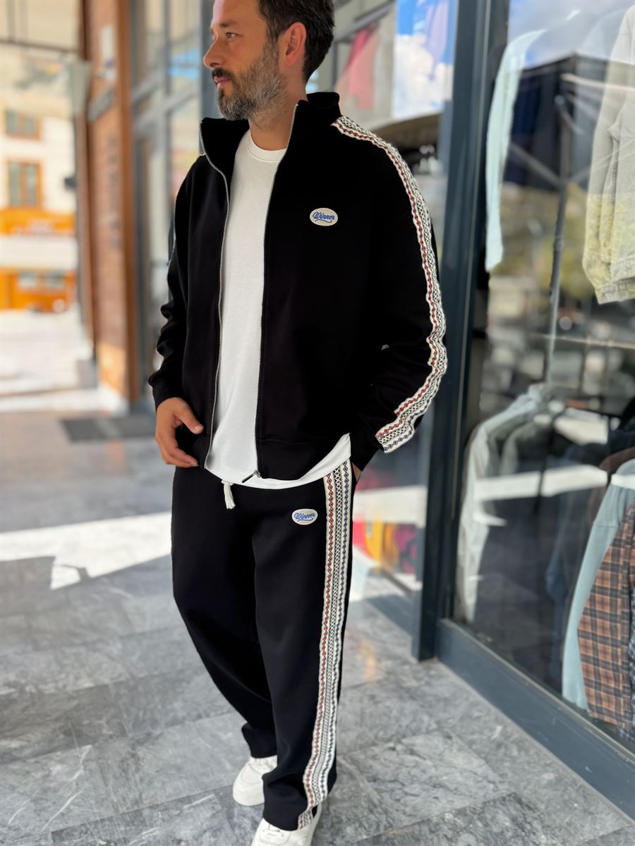 Black Winner Zip-Up Oversized Sweatshirt RES-2002