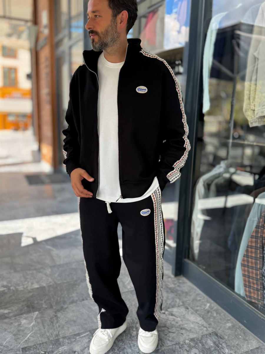 Black Winner Zip-Up Oversized Sweatshirt RES-2002